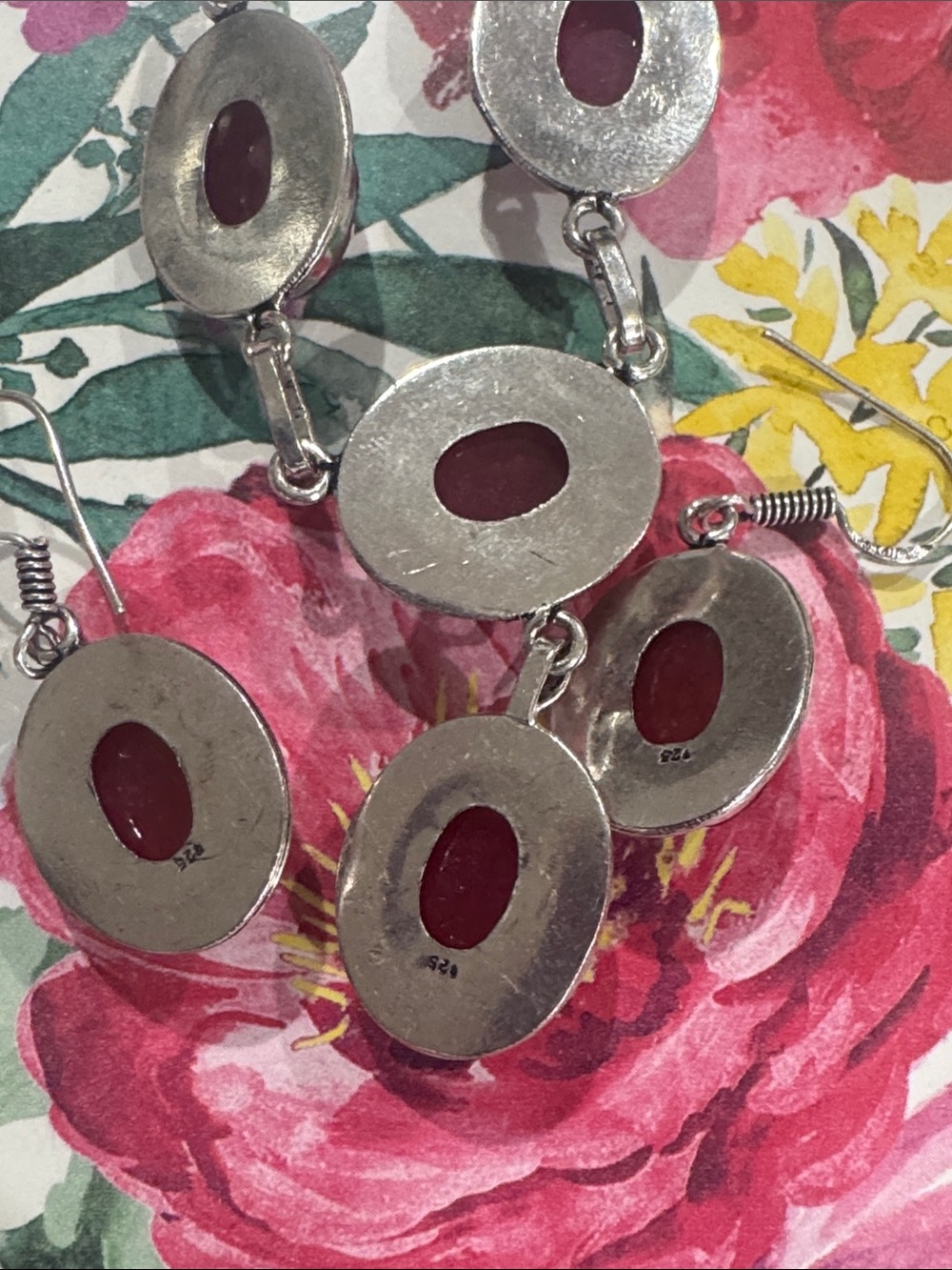 Silver Ruby Jewelry Set - Picture 7 of 15